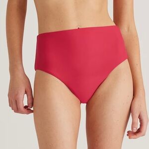 NWT QUINCE Italian High-Rise Bikini Bottom Berry